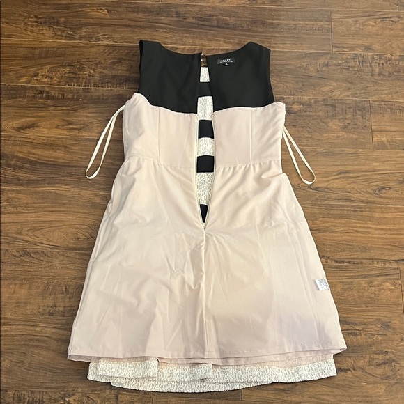 NWT Tahari Black and Cream Striped Lace Dress, Sz 6 - Picture 8 of 13